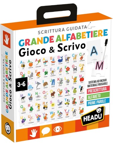 Guided Writing Large Alphabet Board - Learn to Write Kids HEAIT63309 Headu | Futurartshop.com