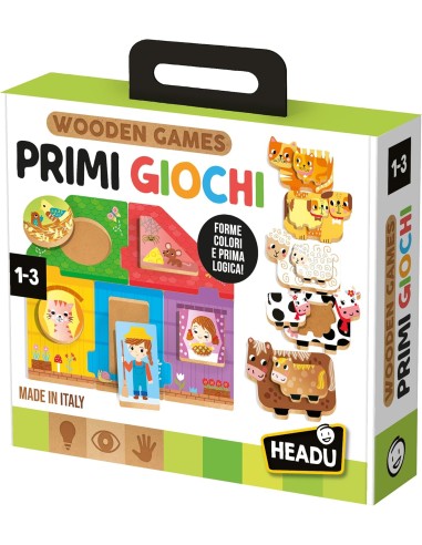 Wooden Games Primi Giochi in Legno - Gioco Educativo HEAIT61978 Headu | Futurartshop.com