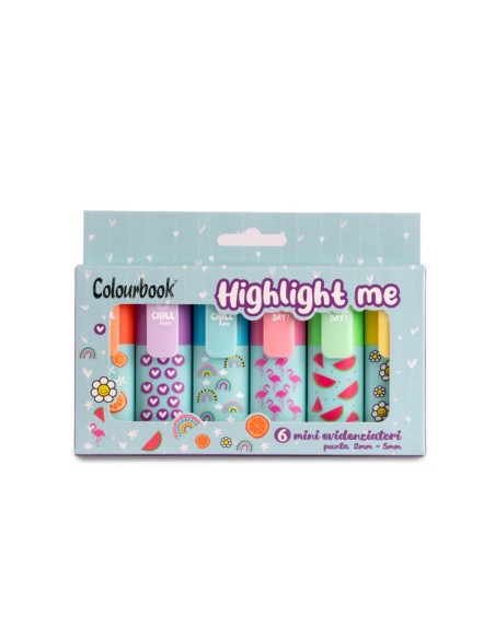 Set 6 Mini Evidenziatori Highlight Me LAGCOL25041 Colourbook | Futurartshop.com