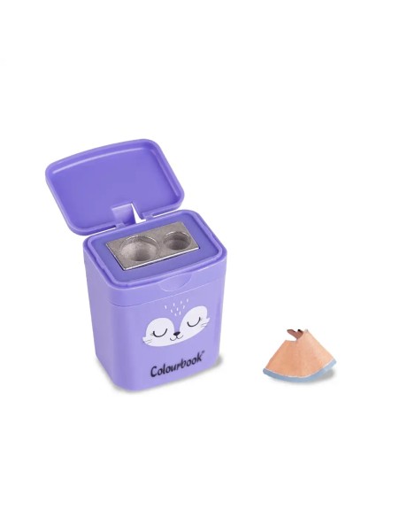 Metal Pencil Sharpener with Eraser 2 Holes Container LAGCOL26021 Colourbook | Futurartshop.com