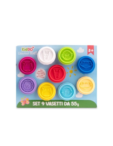 Set Plastilina Kiddo 9 Vasetti da 55 g LAGCOL24033 Colourbook | Futurartshop.com
