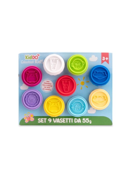 Kiddo Plasticine Set 9 Jars 55 g LAGCOL24033 Colourbook | Futurartshop.com