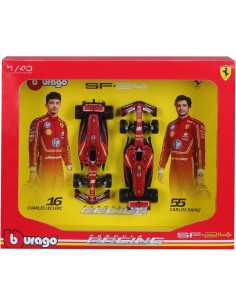 Ferrari SF-24 Imola 2024 Leclerc & Sainz 1:43 Diecast Set BUR18-36856 Burago | Futurartshop.com