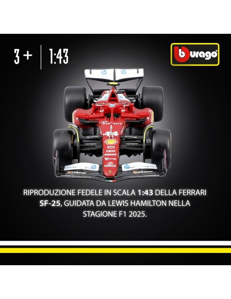 Ferrari SF-25 F1 2025 44 Hamilton Diecast Model Car 1:43 BUR18-36853H Burago | Futurartshop.com