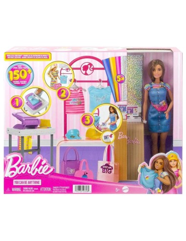 Barbie Boutique Moda con Bambola Playset Gioco Bambine GENHKT78 Mattel | Futurartshop.com