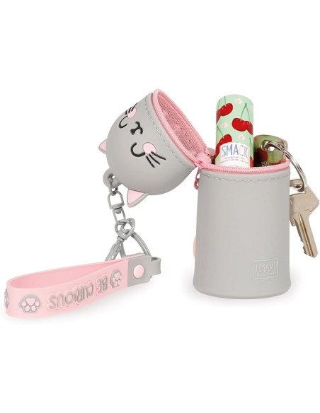 Cat Coin Purse with Keychain Kids Mini Wallet Cute LEGMKAW0004 Legami Milano | Futurartshop.com