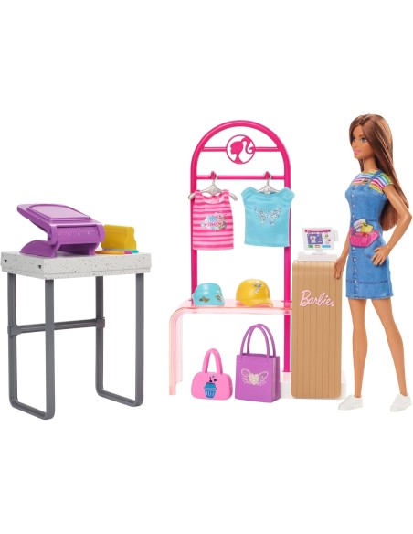 Barbie Boutique Moda con Bambola Playset Gioco Bambine GENHKT78 Mattel | Futurartshop.com