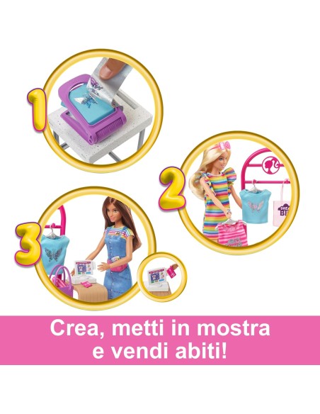 Barbie Boutique Moda con Bambola Playset Gioco Bambine GENHKT78 Mattel | Futurartshop.com