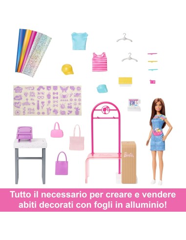 Barbie Boutique Moda con Bambola Playset Gioco Bambine GENHKT78 Mattel | Futurartshop.com