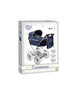 Classic Metal Doll Pram Stroller Blue with Handbag Kids Toy TEO74256 Teorema | Futurartshop.com