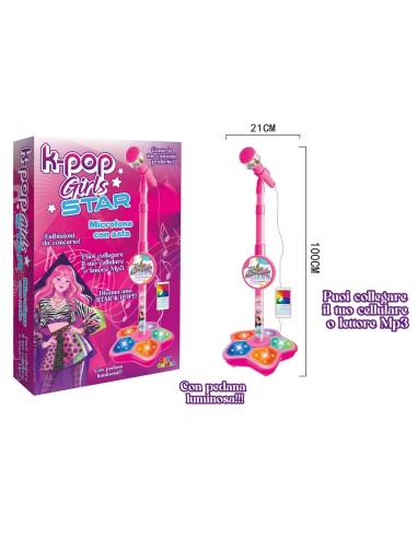 Microfono Karaoke K-pop Idols Star con Asta e Pedana Luminosa TOY28599 Toys Garden | Futurartshop.com