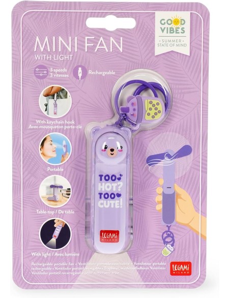 Ventilatore teddy bear portatile ricaricabile LEGFAN0008 Legami Milano | Futurartshop.com