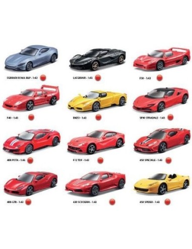 Race & Play Ferrari Die-Cast 1:43 Assorted Model Cars TOY361007 Burago | Futurartshop.com