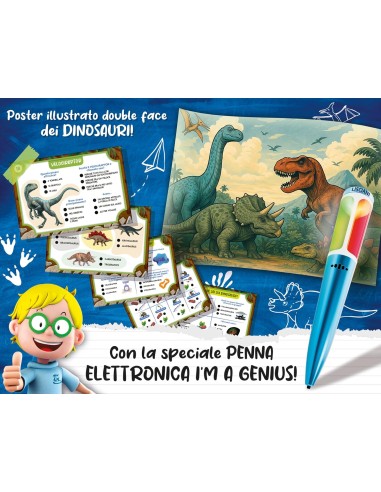 I'm a Genius Smart School Dinosaurs Learning Kit & Pen LIS113866 Lisciani | Futurartshop.com