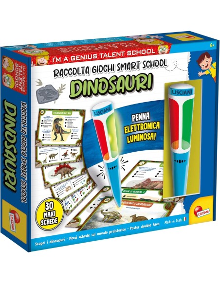 I'm a Genius Smart School Dinosaurs Learning Kit & Pen LIS113866 Lisciani | Futurartshop.com