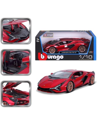 Lamborghini Sian FKP 37 1:18 Diecast Model Car Hybrid Hypercar BUR18-11046 Burago | Futurartshop.com