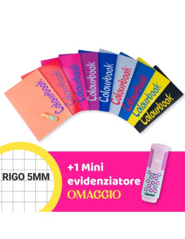 Set 6 quaderni A4 Bicolor Rigo 5mm con omaggio LAGCOL26261C Colourbook | Futurartshop.com