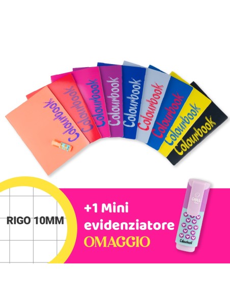 Set 6 quaderni A4 Bicolor Rigo 10mm – Quadretti prima elementare senza margine + omaggio LAGCOL26267C Colourbook | Futurartsh...