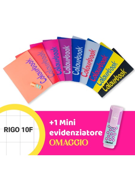 Set 6 quaderni A4 Bicolor Rigo 10F – Quadretti prima elementare con margine + omaggio LAGCOL26269C Colourbook | Futurartshop.com