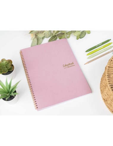 Quaderno a spirale A4 opale rosa – Quadretti 5 millimetri senza margine LAGCOL24609 Colourbook | Futurartshop.com