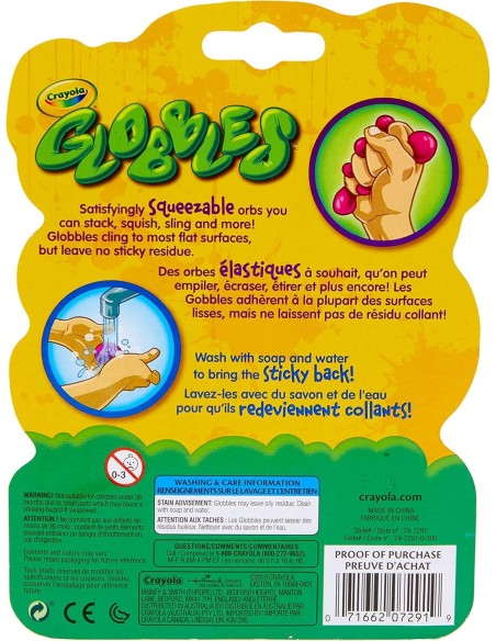 Globbles Sticky Squish Fidget Toy 3 Pack Assorted Colors CRA74-7291 Crayola | Futurartshop.com