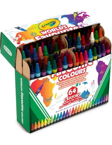 World's Favourite Colours – 64 Crayons in the World's Favourite Colours, with Integrated Sharpener CRA52-1552 Crayola | Futur...