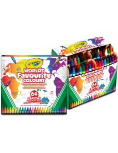 World's Favourite Colours – 64 Pastelli a Cera nei Colori Preferiti del Mondo, con Temperino Integrato CRA52-1552 Crayola | F... 2
