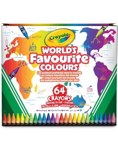 World's Favourite Colours – 64 Crayons in the World's Favourite Colours, with Integrated Sharpener CRA52-1552 Crayola | Futur...