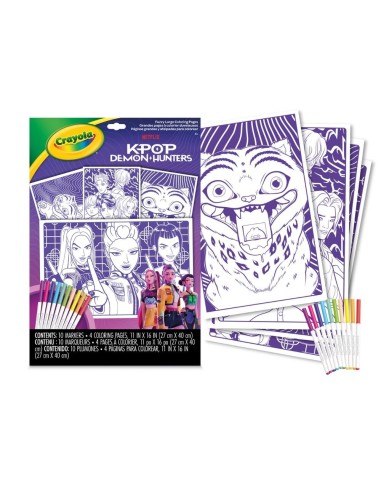 K-Pop Demon Hunters Fuzzy Coloring Pages, 10 Markers, Large CRA04-1370 Crayola | Futurartshop.com