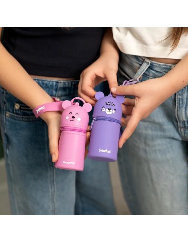 Mini pencil case with mini gummy silicone keychain - 2 colors LAGCOL25987 Colourbook | Futurartshop.com