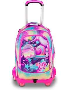 Trolley Scuola Seven SJ Gang Jack 8 Ruote – Soft Pouch Girl ROU330952 Colourbook | Futurartshop.com 2