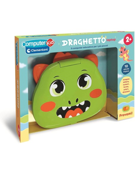 Computer Kid Dragon Educational Laptop for Children 2+ Years, 10 Activities CLE16488 Clementoni | Futurartshop.com