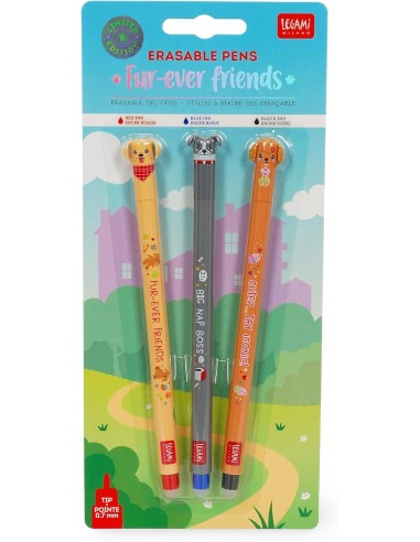 Set of 3 fur ever friends pens LEGEPSET0017 Legami Milano | Futurartshop.com