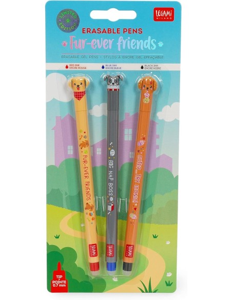Set of 3 fur ever friends pens LEGEPSET0017 Legami Milano | Futurartshop.com