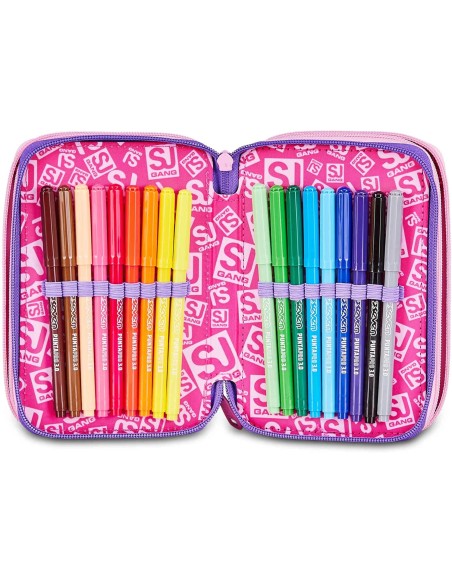 Astuccio 3 Zip 3D Seven SJ Gang Glowcat – Completo 45 Pezzi Scuola ROU330624 Seven | Futurartshop.com
