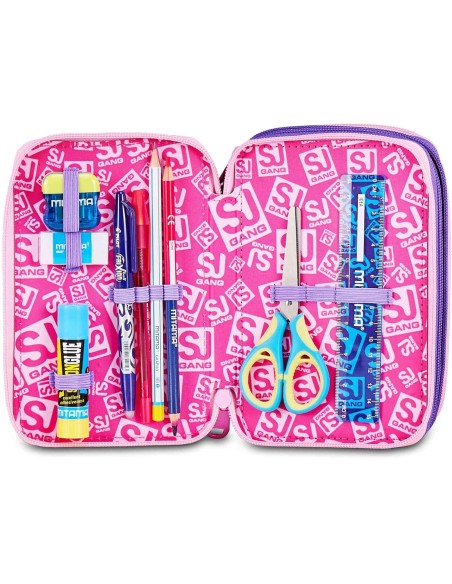 Astuccio 3 Zip 3D Seven SJ Gang Glowcat – Completo 45 Pezzi Scuola ROU330624 Seven | Futurartshop.com