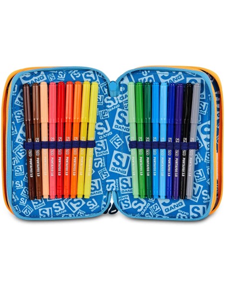 Seven SJ Gang Joyful Pins Boy Pencil Case – 3 Zip Filled 45 Pcs ROU330983 Seven | Futurartshop.com