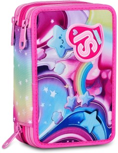 Seven SJ Gang Soft Pouch Girl Pencil Case – 3 Zip Filled 45 Pcs ROU330921 Seven | Futurartshop.com