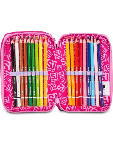 Seven SJ Gang Soft Pouch Girl Pencil Case – 3 Zip Filled 45 Pcs ROU330921 Seven | Futurartshop.com
