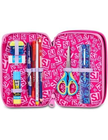 Seven SJ Gang Soft Pouch Girl Pencil Case – 3 Zip Filled 45 Pcs ROU330921 Seven | Futurartshop.com