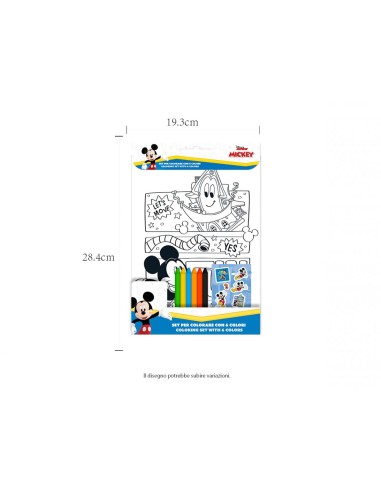 Set da Colorare Disney Topolino – con 6 Colori per Bambini EOL953001 CR Group | Futurartshop.com