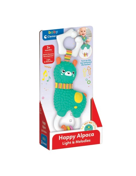 Clementoni Baby Happy Alpaca Rattle with Light and Sound 3m+ CLE17505 Clementoni | Futurartshop.com