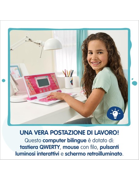Bit Smart Genius Plus Pink – Bilingual Kids Laptop VIT581269 Vtech | Futurartshop.com