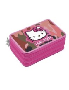 Hello Kitty 3-Zip Pencil Case – Pink Camouflage Filled Set CRG265060 CR Group | Futurartshop.com