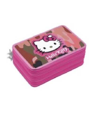 Hello Kitty 3-Zip Pencil Case – Pink Camouflage Filled Set CRG265060 CR Group | Futurartshop.com