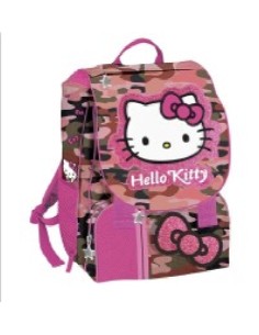 Hello Kitty Expandable Backpack – Pink Camouflage School Bag CRG265030 CR Group | Futurartshop.com