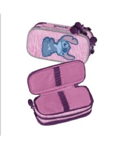 Astuccio Ovale Peluche Stitch Rosa – Portapenne Vuoto Disney CRG261152 CR Group | Futurartshop.com