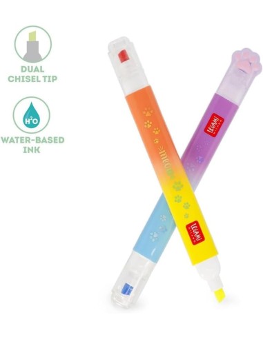 Evidenziatori Meow – Set 6 Doppia Punta 12 Colori Gatto LEGMHL0002 Legami Milano | Futurartshop.com