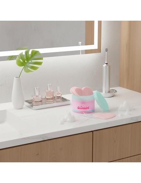 Beauty Routine Cuoricini Nice – 50 Dischetti Viso a Cuore Profumati alla Pesca per Bambine