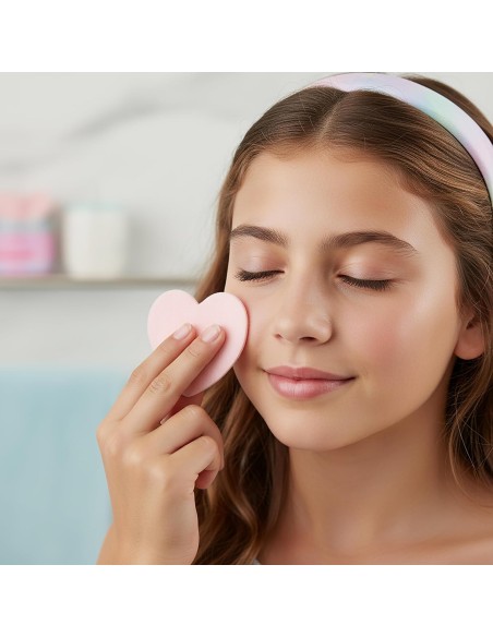 Beauty Routine Cuoricini Nice – 50 Dischetti Viso a Cuore Profumati alla Pesca per Bambine